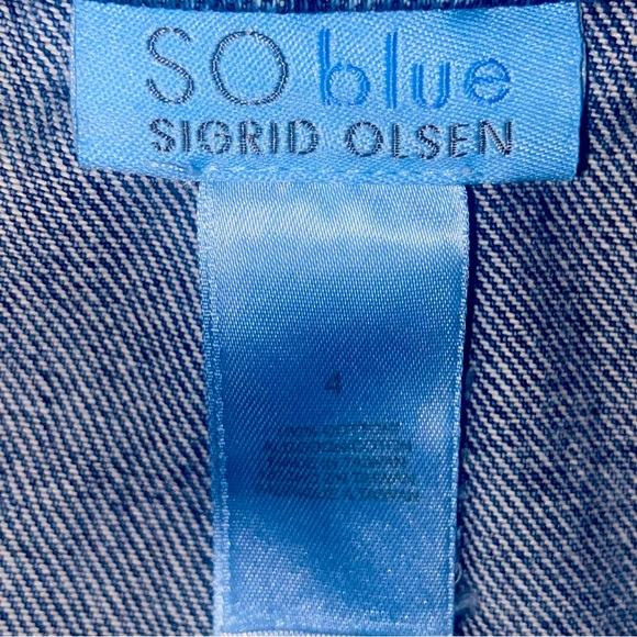 Sigrid Olsen Sport Denim Midi Pencil Skirt Size 4 - Picture 7 of 8